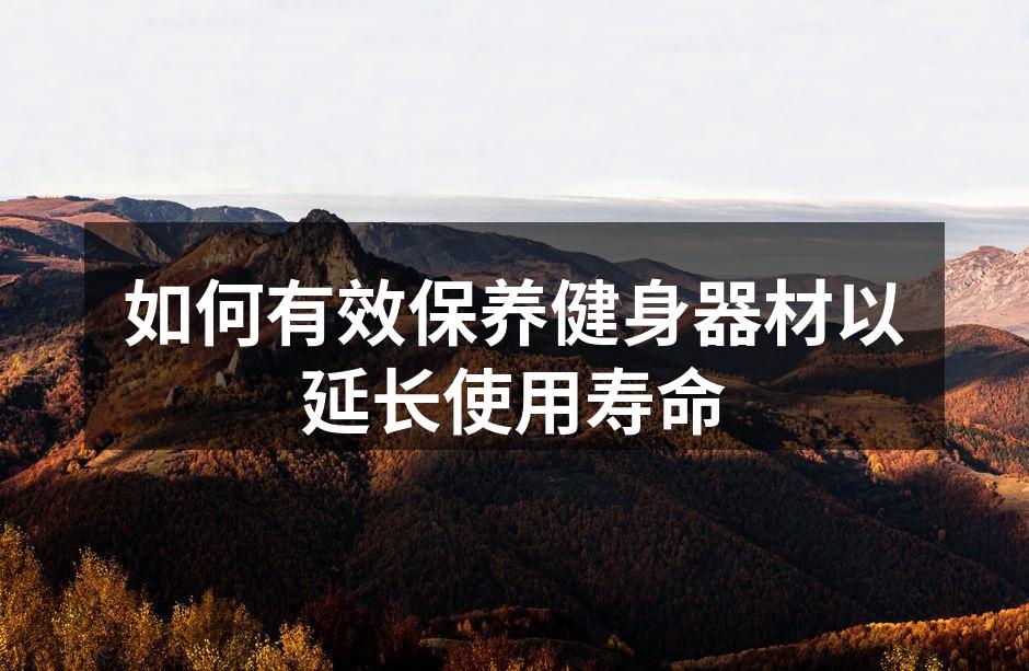 如何有效保养健身器材以延长使用寿命
